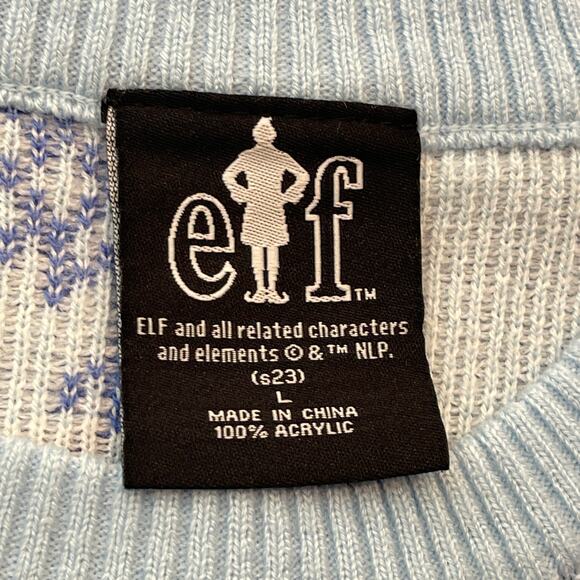 Elf Narwhal BYE BUDDY I HOPE YOU FIND YOUR DAD Ugly Christmas Sweater Size L - Picture 4 of 5